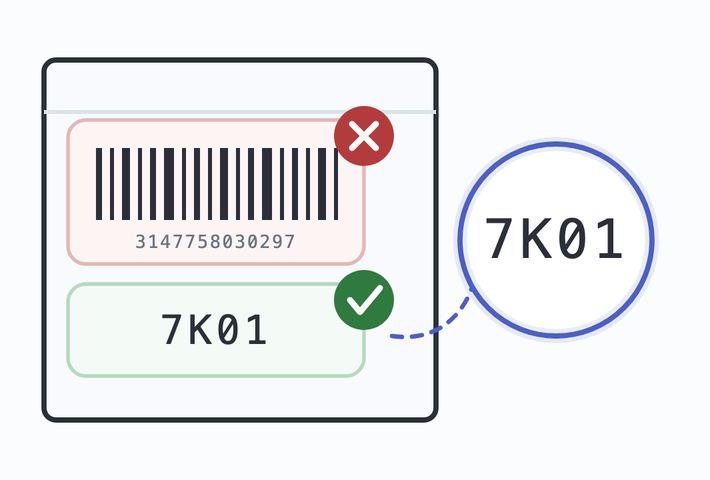 On a carton the barcode is not the batch code